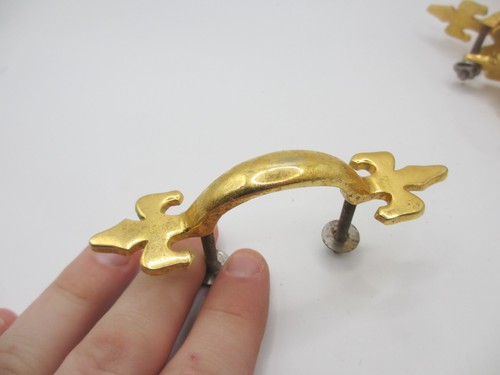 Vintage brass handle - brass, cupboard