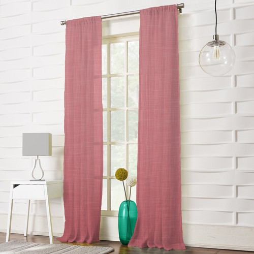 Textured voile curtain panels - voile,