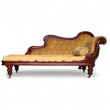 Antique Victorian Mahogany Chaise Longue Day Bed Lounge Sofa