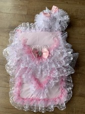 SILVER CROSS COACH BUILT PRAM DOLLS BEDDING SET for Dolls Pram- Pink/white