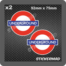 x2 London UNDERGROUND British Railways Train Stickers St Pancras Station Sign GB