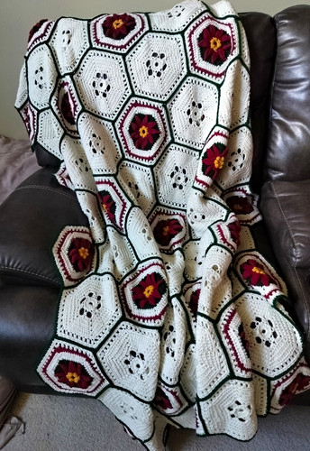 Vintage crochet hexagon - vintage,