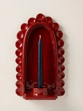 Red clay wall candle - wall, holder