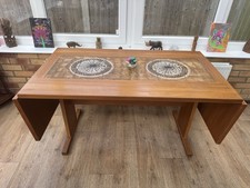 Mcm Gangso Mobler Teak & Botanical Tiled Extending Dining Table