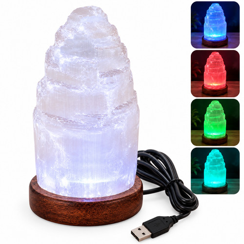 Natural selenite usb - selenite, lamp