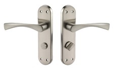 Winged Internal Chrome Door Handles on Backplate - Brushed Chrome Finish