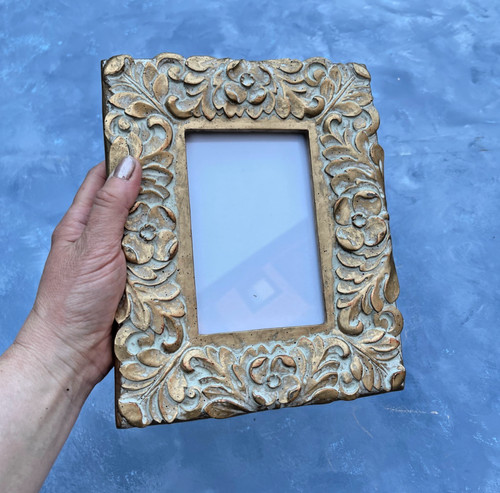 Carved wooden picture frame - carved,