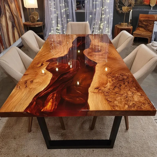 Epoxy dining table - -,