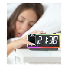 Programmable Projection Alarm Clock With Surrounding Light Temperature Dampness