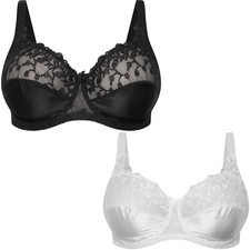 Ladies Bra Full Cup Lace Underwired Soft Cup Stretch Floral Non Padded Lingerie