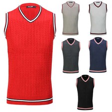Mens Sleeveless V Neck Jumper