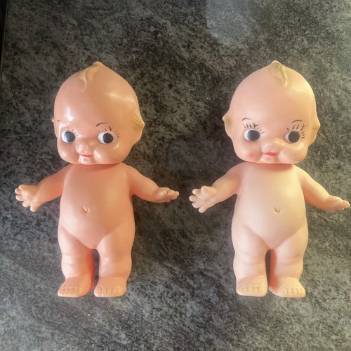 Pair vintage vinyl kewpie - of,
