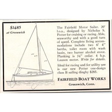 Fairfield Boat Works The Fairfield Motor Sailer 1935 Yachting Ad SAH8-M1