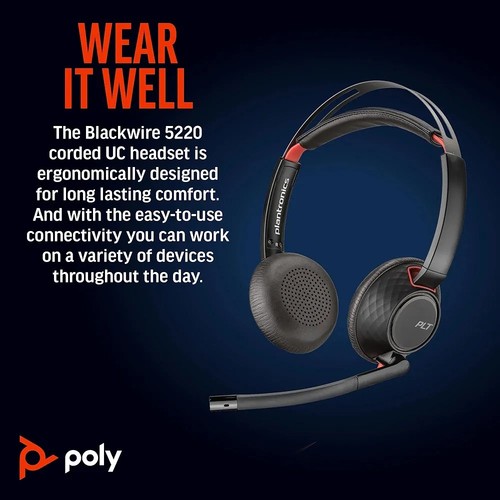 Poly blackwire 5220 - poly, stereo