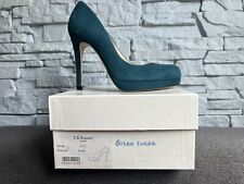 New L.K. Bennett Green Suede  Heel Shoes Size 4.5/37.5