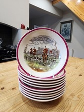 Spode Herring Hunting scene cereal / dessert bowl (s)