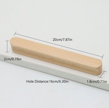 Walnut Beech Wooden Cabinet Pull Handles Wood Cupboard Drawer Door Knobs  Screws