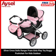 Silver Cross Dolls Ranger Pram Girls Play Toy Buggy Pushchair For Kids Outdoor