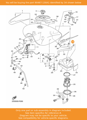 Yamaha clip 90467 130a1 - clip,, oem