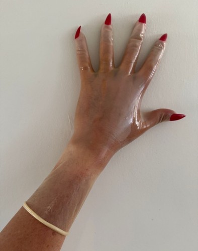 Latex gloves transparent - transparent, with