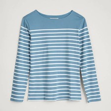 Seasalt Sailor Shirt Falmouth Breton Horizon Chalk