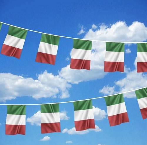 Italian flag bunting 10m - flag, pvc