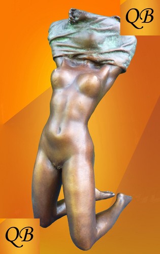 Art deco bronze figure nude - bronze,
