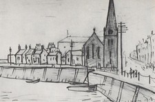 Lowry Pencil Drawing Boats at