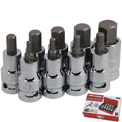 Neilsen 9pc spline - hex, bit
