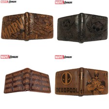 Comics Superhero Spiderman Men Wallet Stitch Card Embossed Bifold Wallets Purse