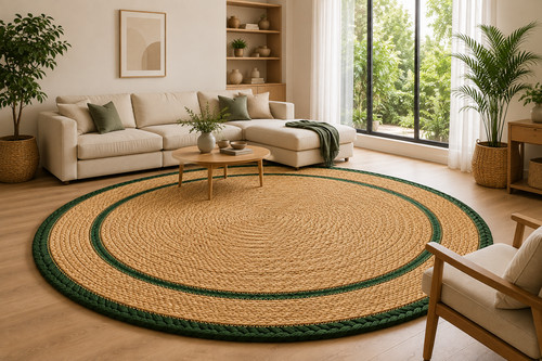 Natural green round jute - natural,