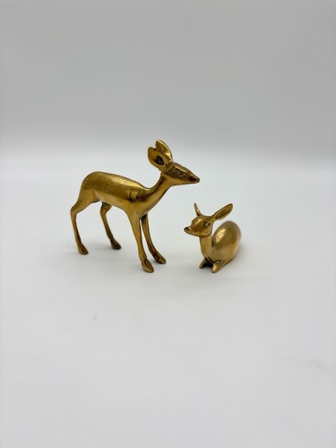 Vintage brass deer - brass, figurines
