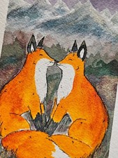 Fox Couple Watercolour