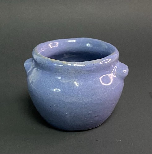 Vintage small blue crock - blue,
