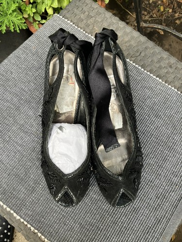 Faith black beaded - , suede
