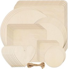 46Pcs Unfinished Blank Wood