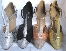 Ladies Black, Silver, Gold, Tan Ballroom, Latin, Salsa Dance Shoes - Sizes 3-8.5