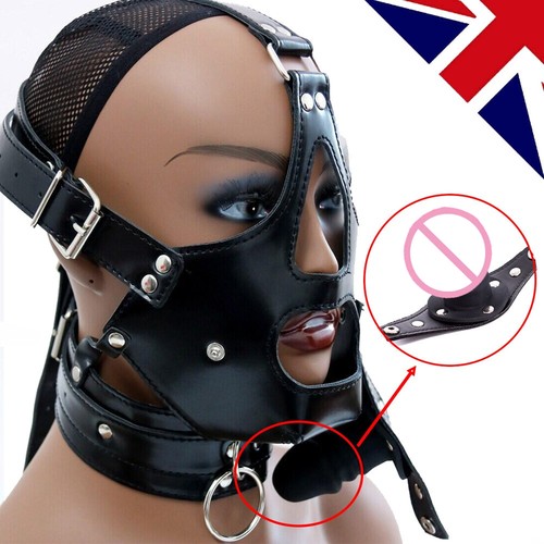 Gimp head harness riding hood - gimp,