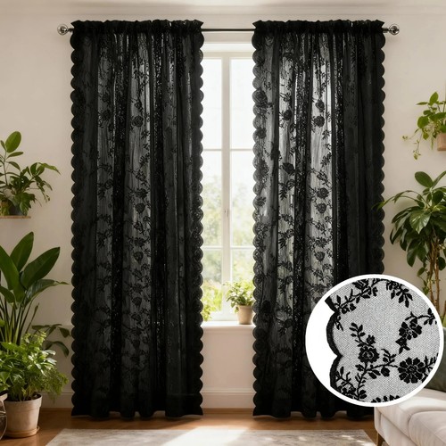 Voile curtains panels lace - panels,