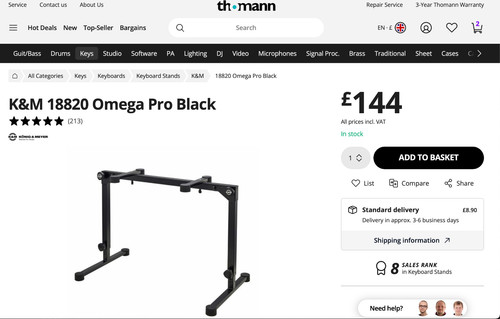 Black keyboard dj - black, stand