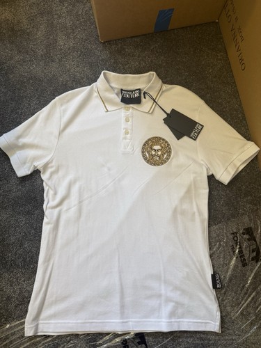 Men white versace polo shirt - men's,
