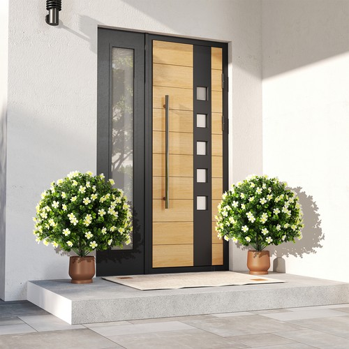 2pcs faux potted - faux, boxwood