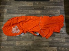 Hurtta Monsoon Coat ECO Rosehip Orange Dog Rain Coat, 35 inch