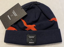 Finisterre x Raeburn Merino wool hat in black and flame BNWT