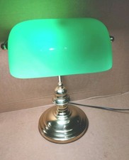 Bankers Lamp  Jade Green Glass