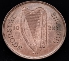 [#2631] - Ireland 1928 | Irish 1d | Irish 1 Penny  | KM.3 | UNC