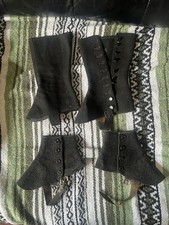 Victorian Grey And Black Wool Spats  And Gaiters Ladies Boot Covers.
