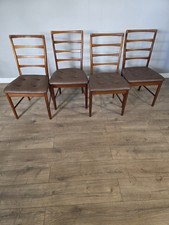 Set Of 4 Teak Mid-Century Mcintosh Dining Seats