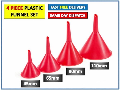 4pc funnel set plastic - plastic, pouring