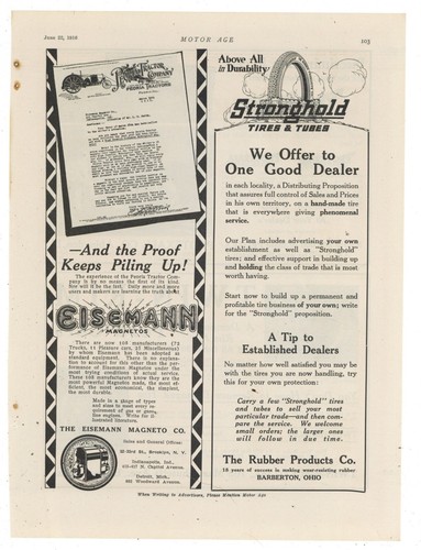1916 eisemann magneto - eisemann,